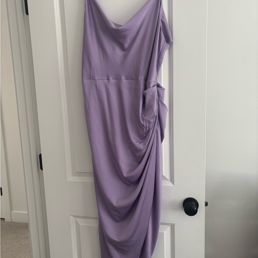 SHEIN Purple Asymmetrical Cowl Neck Gown